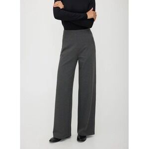 GUNEX Dark Charcoal Wide Leg pure Wool Pants Trousers 8 Made in Italy